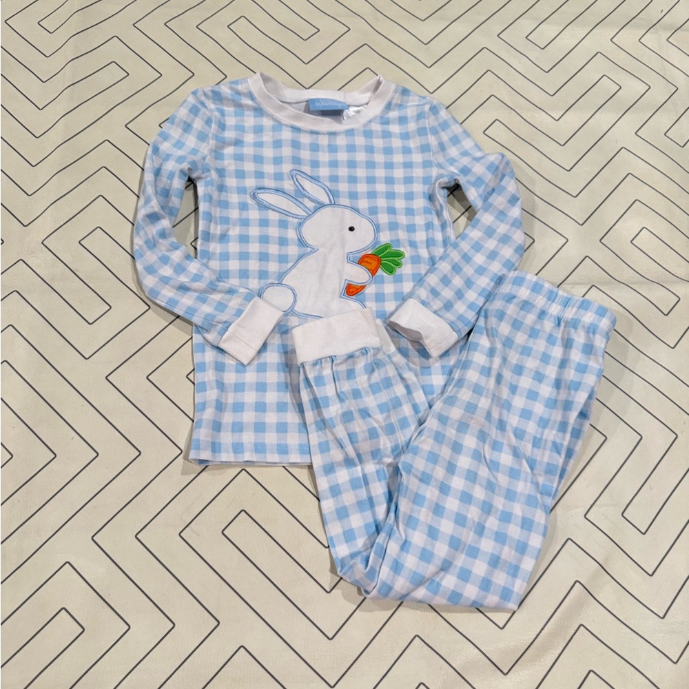 Classic Whimsy Checkered Bunny Pajama Set